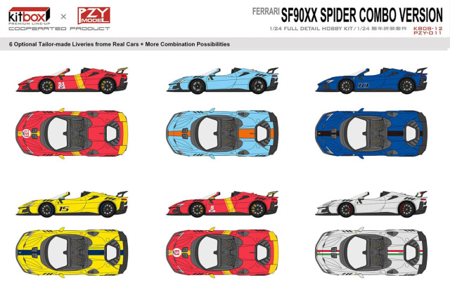 Kitbox x PZY Model 1/24キット KB08-12 Ferrari SF90XX Spider