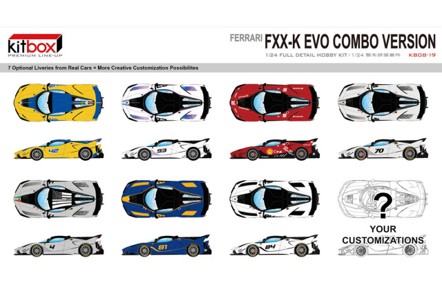 予約商品 ** Kitbox x PZY Model 1/24キット KB08-19 Ferrari FXX K