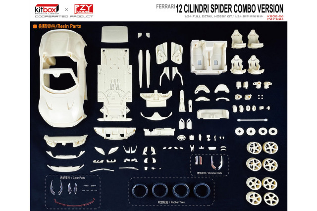 Kitbox x PZY Model 1/24キット KB08-26 Ferrari 12 Cilindri Spider