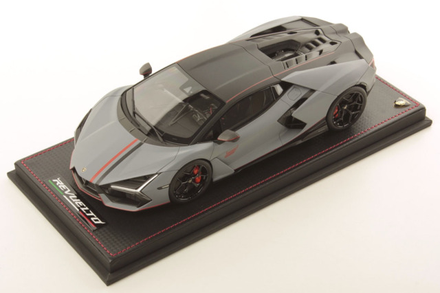 ** 予約商品 ** MR collection LAMBO058NA63D 1/18 Lamborghini Revuelto NA63 Grigio Acheso with Livery Arancio Xanto - Nero Nemesis Limited 63pcs