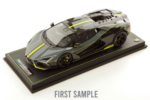 ** 予約商品 ** MR collection LAMBO058SE10 1/18 Lamborghini Revuelto Grigio Telesto with Nero Noctis / Verde Scandal Livery Limited 99pcs