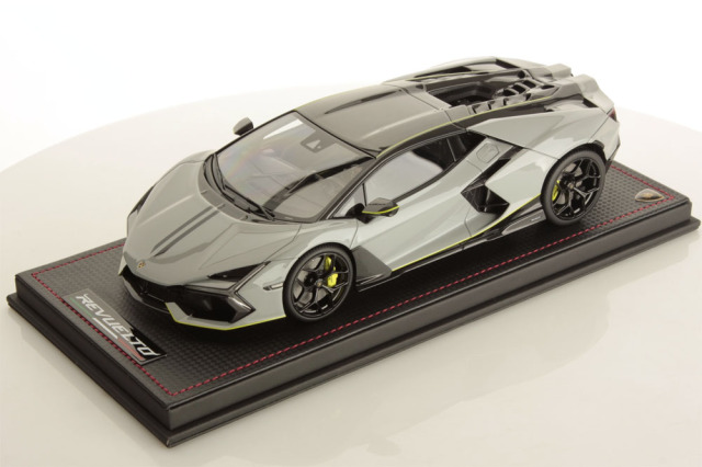 MR collection LAMBO058SE6 1/18 Lamborghini Revuelto Grigio Hati / Verde Scandal Livery Limited 99pcs