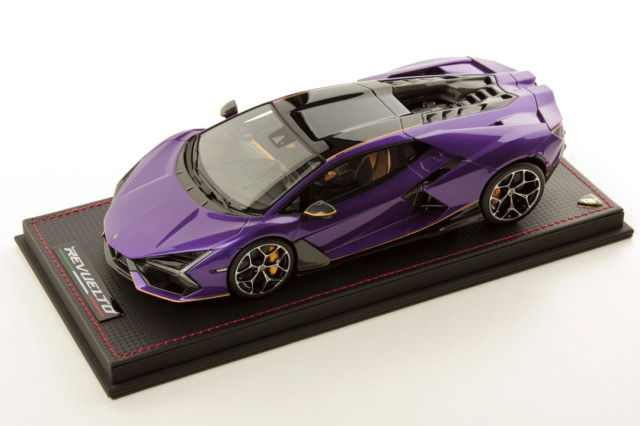 MR collection LAMBO058SE9 1/18 Lamborghini Revuelto Viola Pasifae with Yellow Livery Limited 49pcs