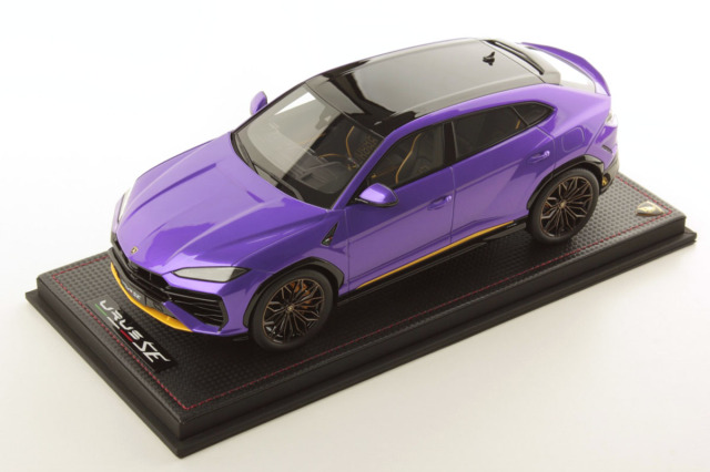 MR collection LAMBO061D 1/18 Lamborghini Urus SE Viola Pasifae / Carbon Roof Limited 49pcs