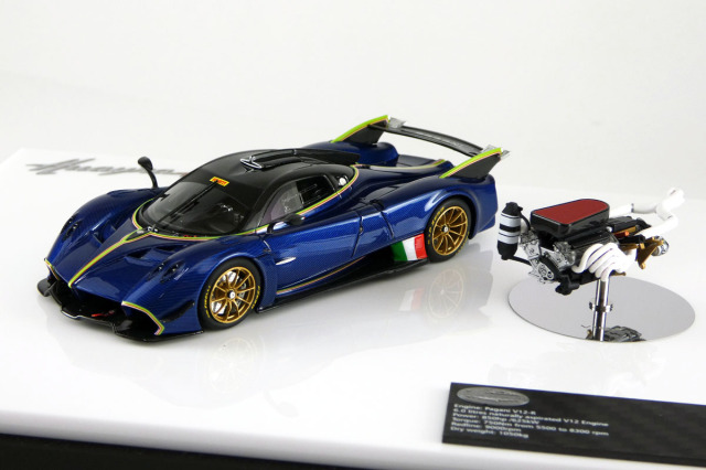 FIGART MODEL LG43KOB01 1/43 Pagani Huayra R & V12R Engine Ver. Pratica Di Mare Air Base Limited 30pcs