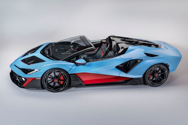 ** 予約商品 ** LOOKSMART LS581 1/43 Lamborghini Fenomeno Roadster - Blu Cepheus / Rosso Mars