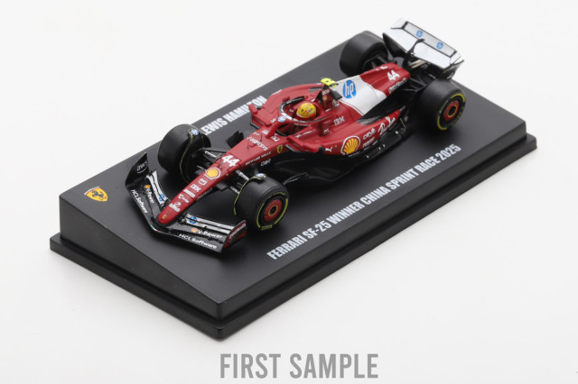 ** 予約商品 ** LOOKSMART LS64025 1/64 Ferrari SF-25 Winner China Sprint Race 2025 L.Hamilton