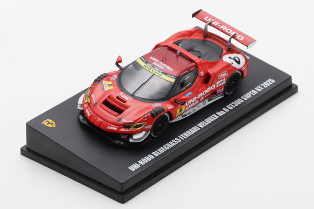 ** 予約商品 ** LOOKSMART LS64G25006 1/64 Ferrari 296 GT3 UNI-ROBO BLUEGRASS FERRARI VELOREX No.6 GT300 Super GT 2025