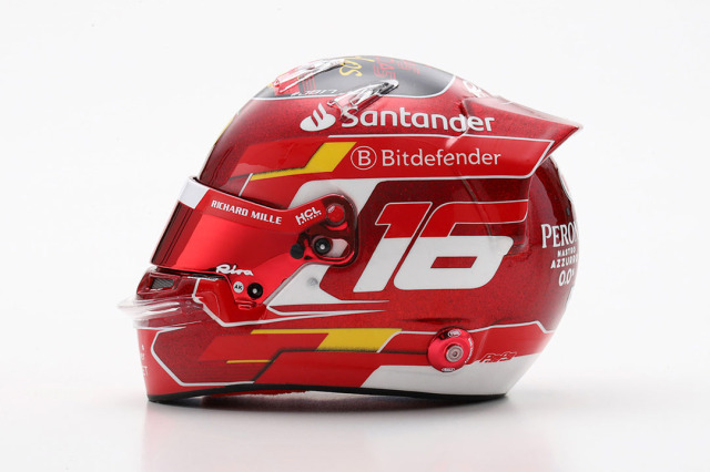 ** 予約商品 ** LOOKSMART LSHEL017 1/5 Helmet Charles Leclerc Scuderia Ferrari HP Abu Dhabi GP 2024
