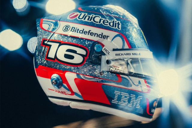 ** 予約商品 ** LOOKSMART LSHEL024 1/5 Helmet Charles Leclerc Scuderia Ferrari HP Singapore GP 2025