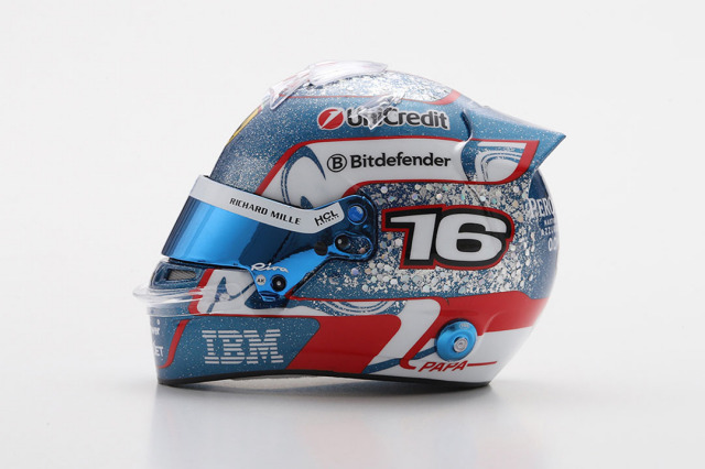 ** 予約商品 ** LOOKSMART LSHEL024 1/5 Helmet Charles Leclerc Scuderia Ferrari HP Singapore GP 2025