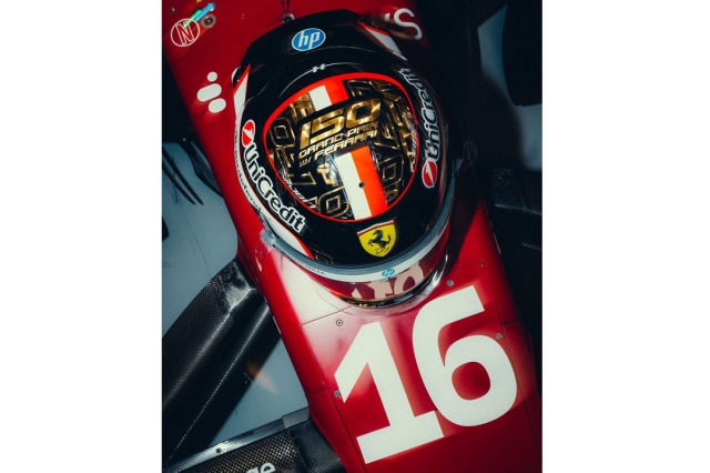** 予約商品 ** LOOKSMART LSHEL028 1/5 Helmet Charles Leclerc Scuderia Ferrari HP Abu Dhabi GP 2025
