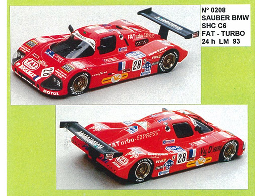 MINI Racing 208 ザウバー BMW SHC C6 FAT Turbo LeMans 1993 n.28