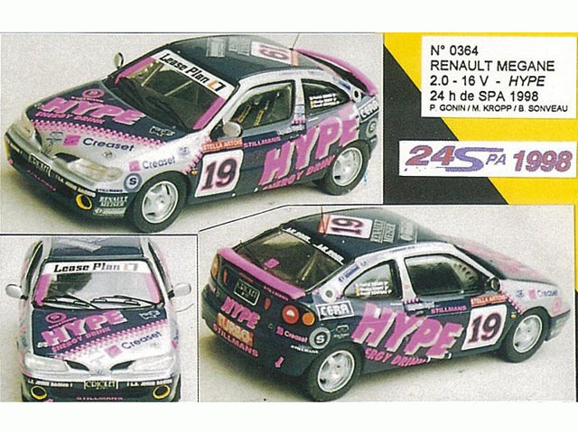 MINI Racing 364 Renault MEGANE 2.0 16V HYPE SPA 98 n.19