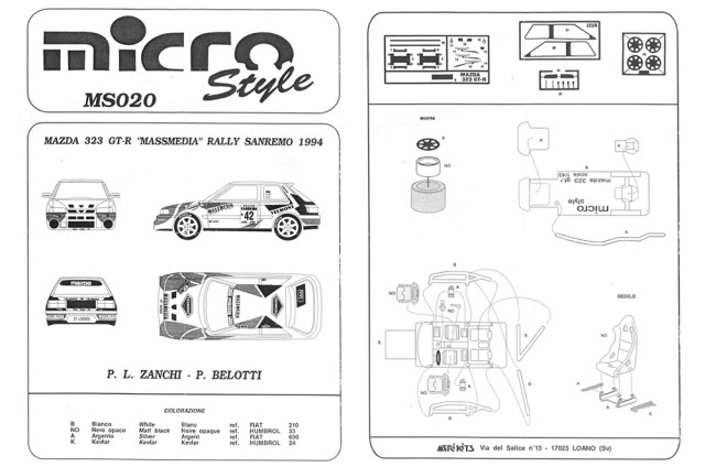 MERI / Microstyle MS020 Mazda 323 GT-R Gr.N MASS-MEDIA Rally Sanremo 1993