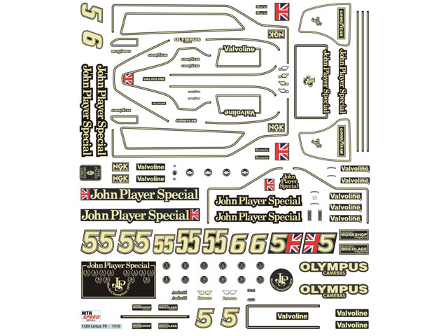 ★値下 タミヤ 1/20 ロータス79 1978オプションパーツ、デカールセット 1/20ロータス79タミヤ用デカール : ミュージアムコレクション