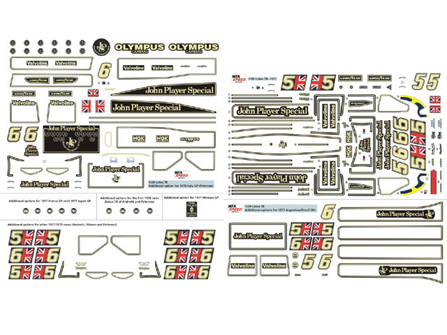 MTR Speed 1/20 ロータス78 JPS 1977/78 コンバーションデカール (タミヤ対応）【メール便可】