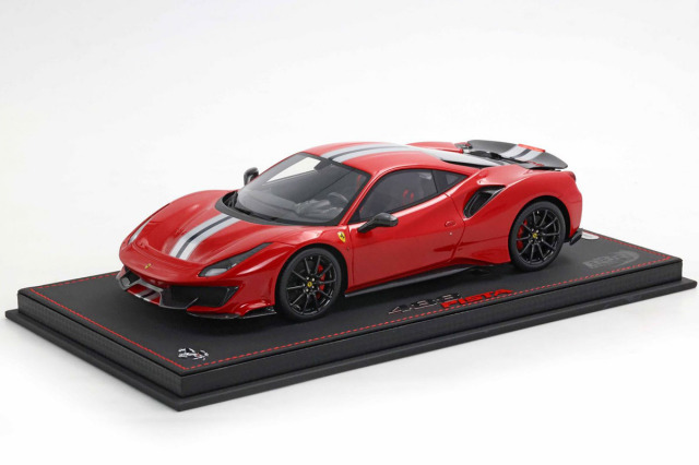 ** 予約商品 ** BBR P18145A6 1/18 Ferrari 488 PISTA Rosso Corsa / Carbon wheels and wing Limited 218pcs（ケース付）