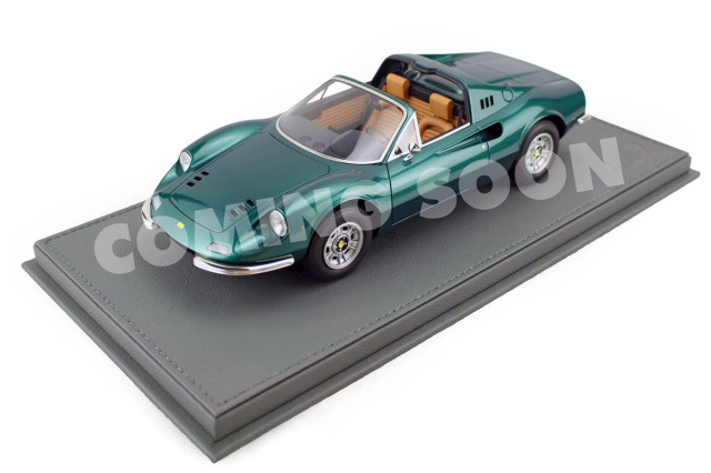 ** 予約商品 ** BBR P18152E 1/18 Ferrari Dino 246 GTS 1972 Verde Pino - Beige interior Limited 46pcs （ケース付）