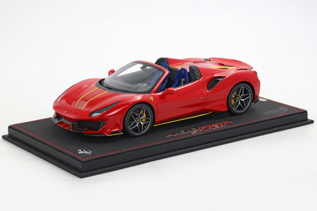 ** 予約商品 ** BBR P18162C3 1/18 Ferrari 488 Pista Spider Rosso Corsa / Yellow stripes Limited 48pcs （ケース付）