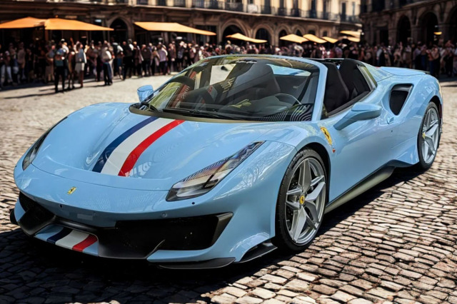 予約商品 ** BBR P18162N2V 1/18 Ferrari 488 Pista Spider Azzurro la