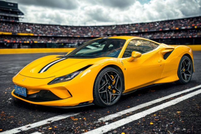 ** 予約商品 ** BBR P18171T1V 1/18 Ferrari F8 Tributo Giallo Tristrato with Blu America & White livery （ケース付）