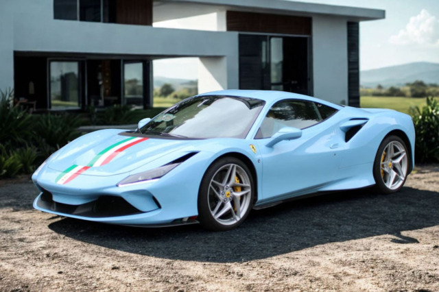 ** 予約商品 ** BBR P18171VV 1/18 Ferrari F8 Tributo Azzurro La Plata with Italian stripe （ケース付）