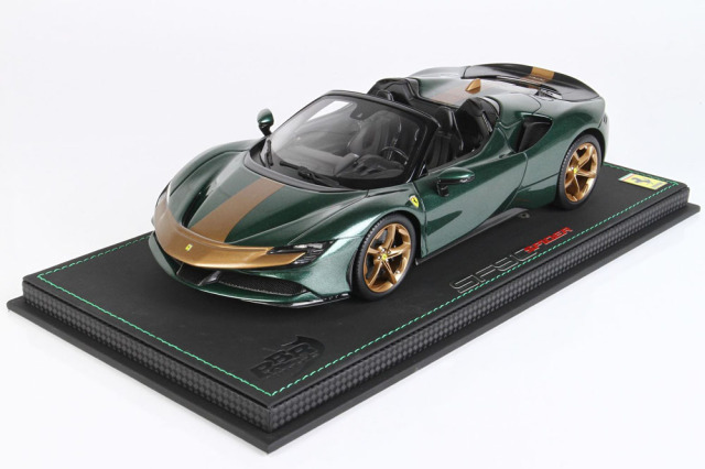 BBR P18198GV 1/18 Ferrari SF90 Spider Pack Fiorano Verde Zeltweg / Gold stripe Limited 40pcs （ケース付）