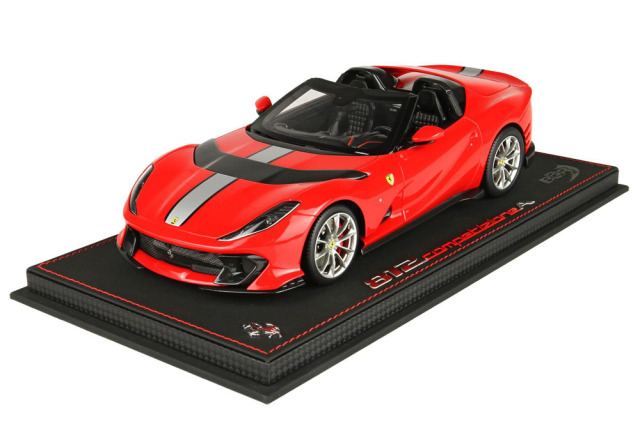 【お取り寄せ商品】 BBR P18209C2V 1/18 Ferrari 812 Competizione A Rosso Corsa / Silver Stripe Limited 60pcs（ケース付）