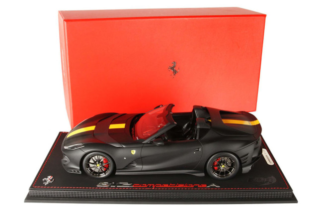 BBR P18209IV 1/18 Ferrari 812 Competizione A Matt Black / Yellow