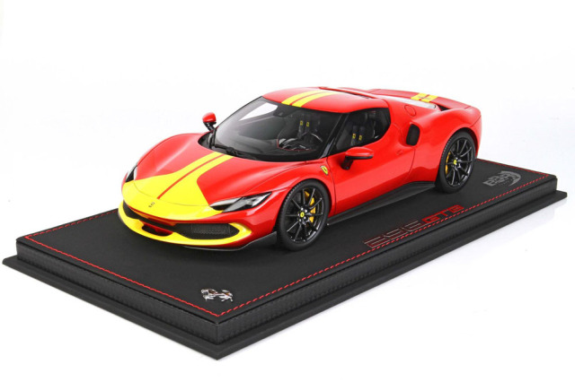 【お取り寄せ商品】 BBR P18211D1V 1/18 Ferrari 296GTB Assetto Fiorano Rosso Corsa / Yellow Stripe Limited 99pcs （ケース付）