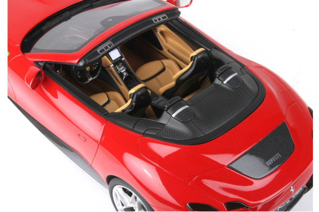 中古】ミニカー 1/18 Ferrari Roma Spider Open Roof Alloy Grey