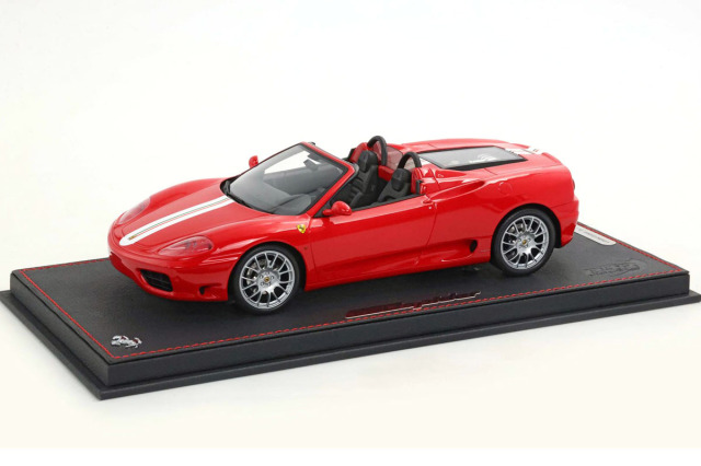 BBR P18233ASTV 1/18 Ferrari 360 Modena Spider AT Gear (Challenge Back Grid) Rosso Corsa - Italian stripe Limited 12pcs（ケース付）