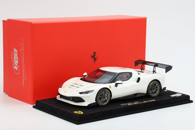BBR P18242CV 1/18 Ferrari 296 Challenge Bianco Fuji Limited