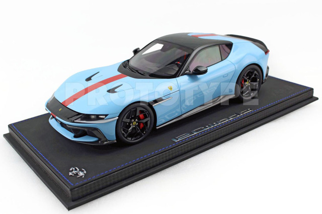 ** 予約商品 ** BBR P18248LV 1/18 Ferrari 12 Cilindri Coupe Azzurro La Plata - Red stripe （ケース付）