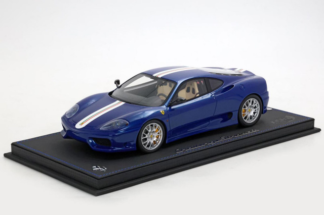 ** 予約商品 ** BBR P18262CV 1/18 Ferrari 360 Challenge Stradale Blu Tour de France / Italian stripe Limited 99pcs （ケース付）