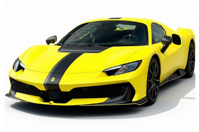 ** 予約商品 ** BBR P18270G1 1/18 Ferrari 296 Speciale A Giallo Kuramochi Matt with Black - Grey stripes（ケース付）