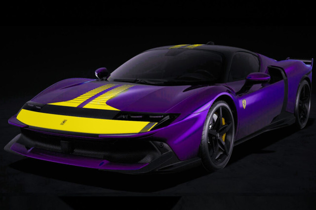 ** 予約商品 ** BBR P18276EV 1/18 Ferrari 849 Testarossa Assetto Fiorano Viola Hong Kong / Yellow livery （ケース付）