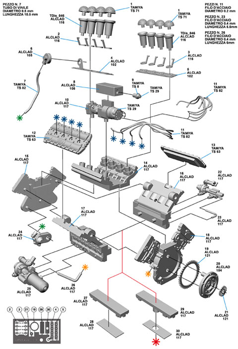 TAMEO kit PG40 Cosworth DFV Engine ミニカー専門店 ラクーンオート
