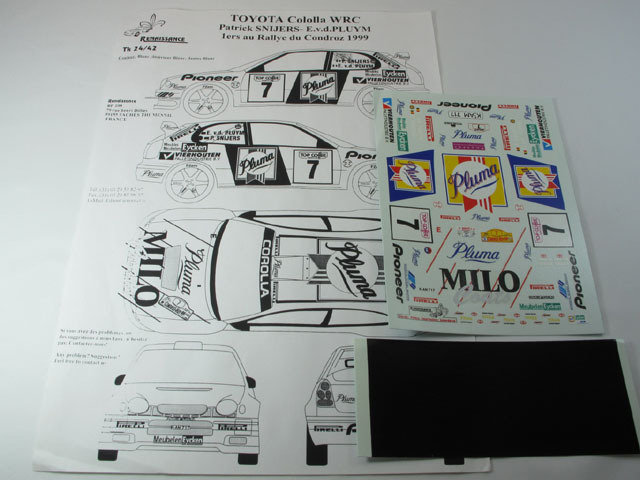 RENAISSANCE TK24/042 1/24 トヨタ Corolla Pluma Snijers 1er Condroz 99