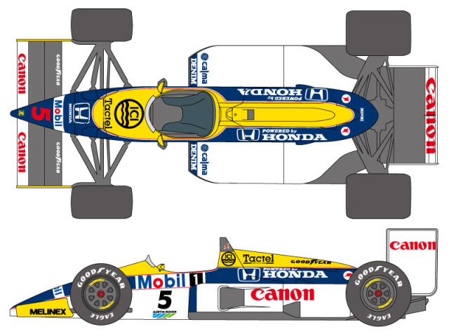 SHUNKO D262 1/20 Williams FW11 1986 decal set (for Tamiya)【メール便可】