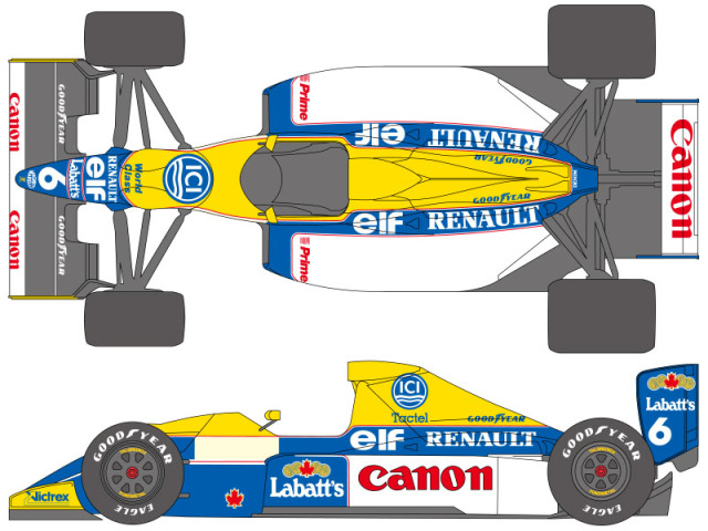 SHUNKO D287 1/20 Williams FW13B 1990 Decal set (for Tamiya)【メール便可】