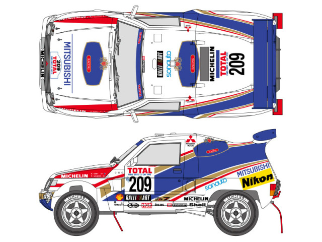 SHUNKO D298SE 1/24 Mitsubishi Pajero #209 1992 Decal set (for Tamiya) 【メール便可】