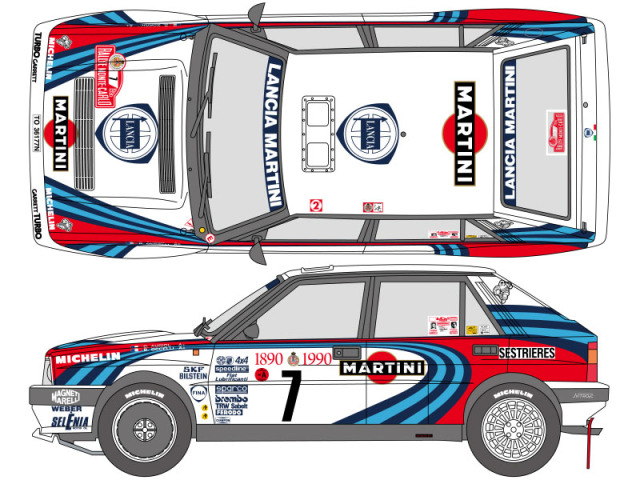 SHUNKO D322B 1/24 Lancia Delta 16v 1990 Monte Carlo Decal set (for Hasegawa) 【メール便可】