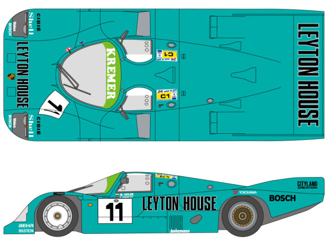 SHUNKO D333 1/24 Porsche 962C LEYTON HOUSE 1987 LM Decal set 【メール便可】