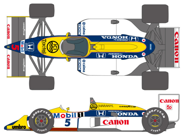 SHUNKO D339 1/20 Williams FW11B 1987 decal set (for Tamiya)【メール便可】