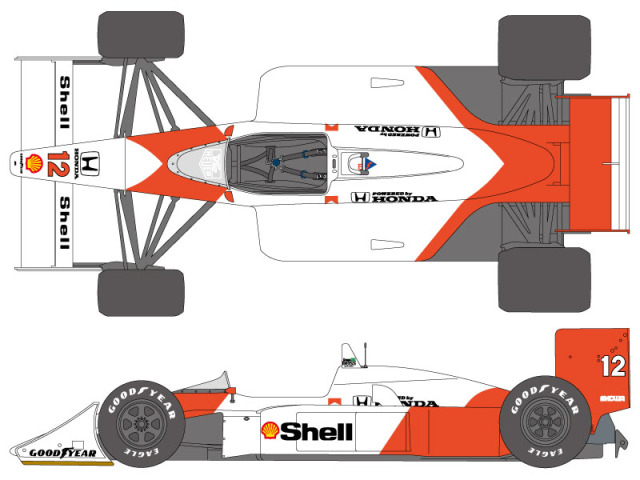 SHUNKO D375 1/20 McLaren MP4/4 1988 Decal set (for Tamiya)【メール便可】