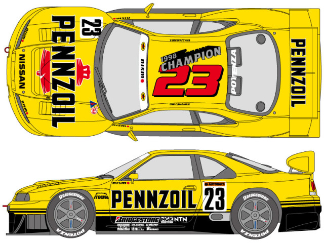 SHUNKO D393 1/24 PENNZOIL GT-R R33 1998 Decal set (for Tamiya) 【メール便可】