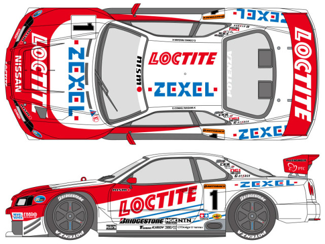 SHUNKO D396 1/24 LOCTITE GT-R R34 2000 decal set (for Tamiya) 【メール便可】