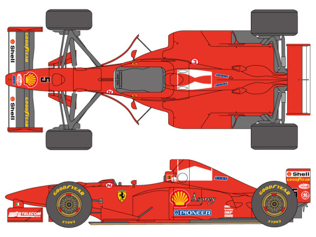 SHUNKO D415 1/20 Ferrari F310B 1997 Canadian / Japanese GP Decal set (for Tamiya)【メール便可】